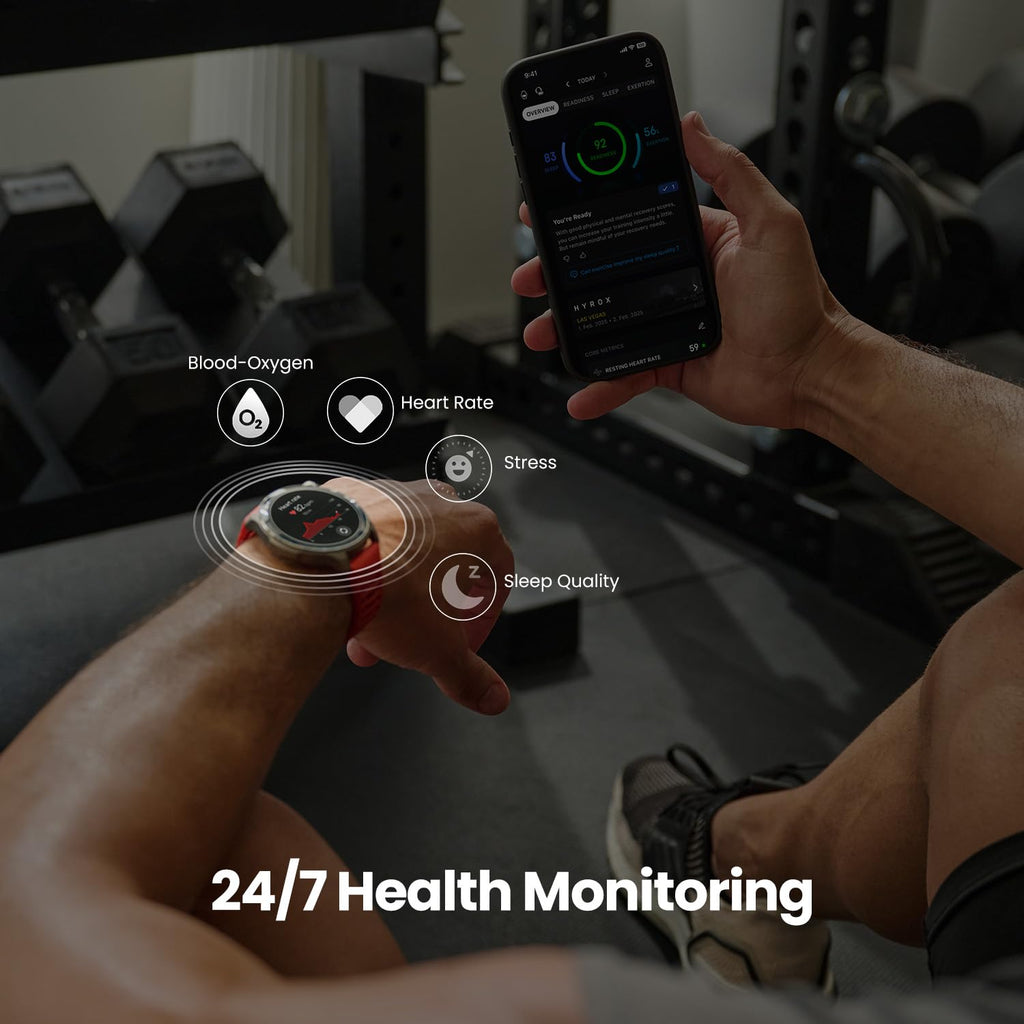 Amazfit Balance 2 Smart Watch 47mm AMOLED Sapphire Glass Display, Offline Maps, Dual Band GPS, 21 Days Battery, 170+ Sport Modes, Hyrox & Golf Mode
