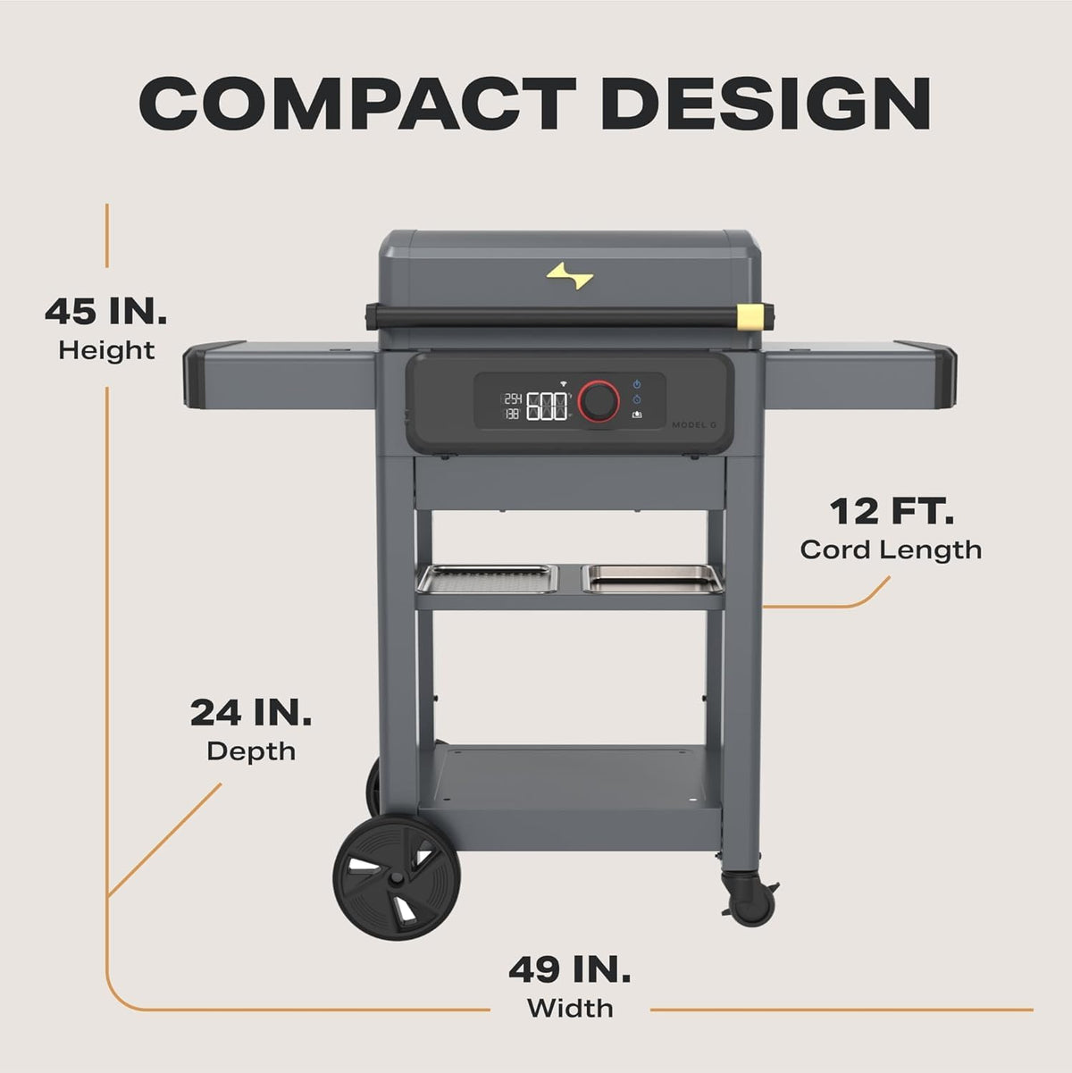 Current Model G Griddle, Smart Electric Outdoor Flat Top BBQ Grill with 200F to 600F Range for Searing & Roasting, Digital Precision, Apartment