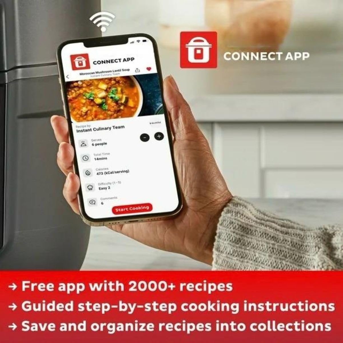 Instant Pot 8Qt Chef Series C 7-in-1 Multi-Cooker: Pressure, Slow, Rice & More C Easy Meals Fast