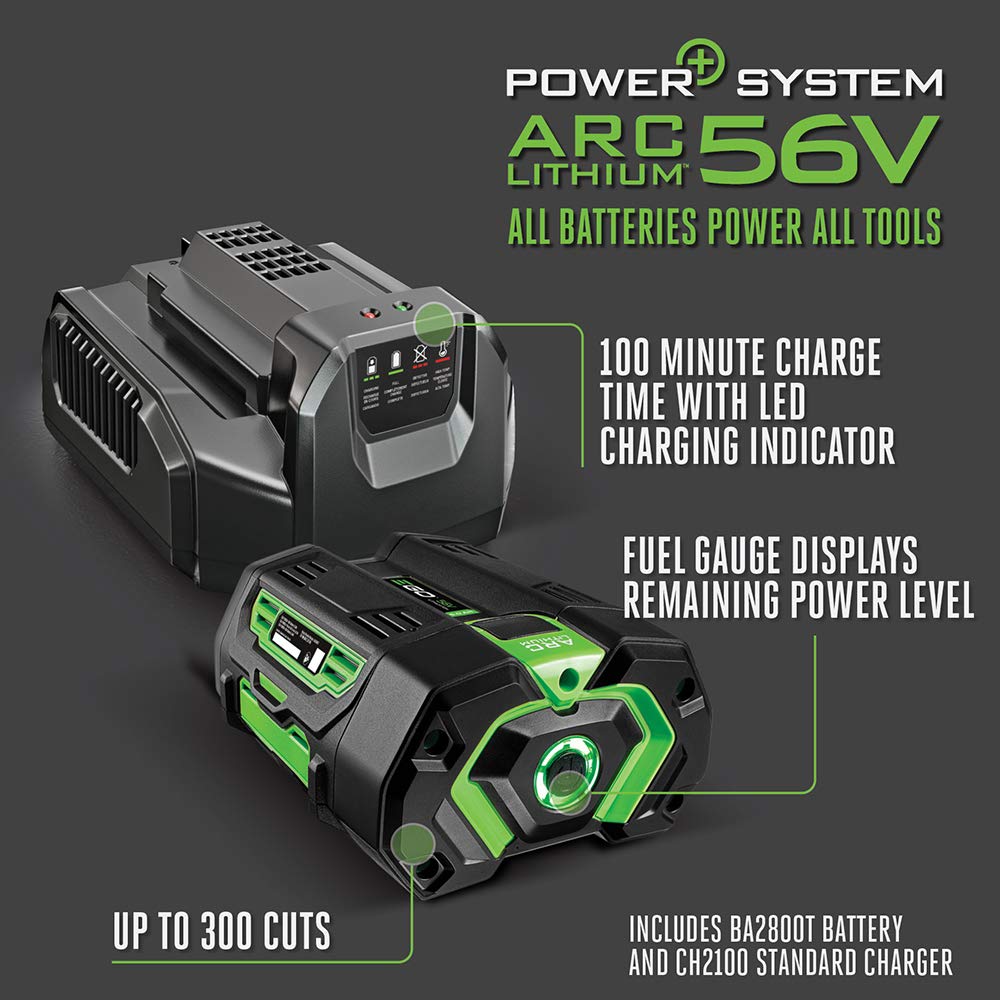 EGO POWER+ Chain Saw, 12" Battery Powered Chainsaw, Electric Cordless, Includes 56V 2.5Ah Battery and Charger - CS1201