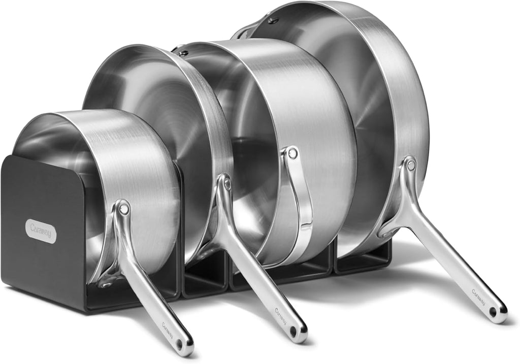 Caraway Stainless Steel Cookware Set C 12 Piece 5-Ply Stainless Steel Pots and Pans Set - Includes Fry, Sauce, Saut Pan, Dutch Oven, and Space
