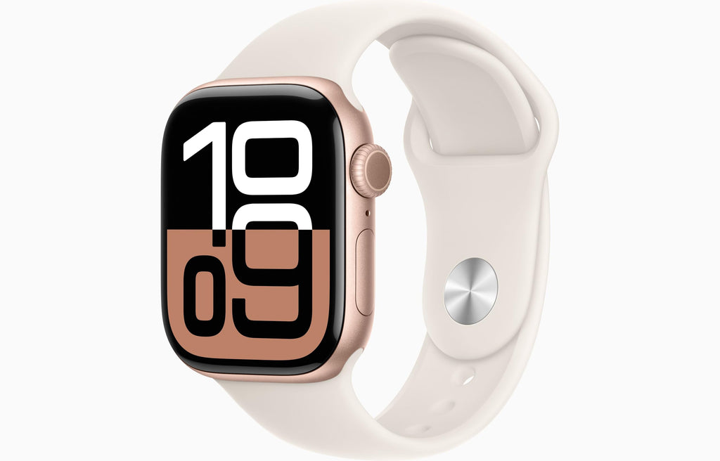 Apple Watch Series 10 [GPS + Cellular, 42mm] - Jet Black Aluminum Case with Black Sport Band, S/M (Renewed)