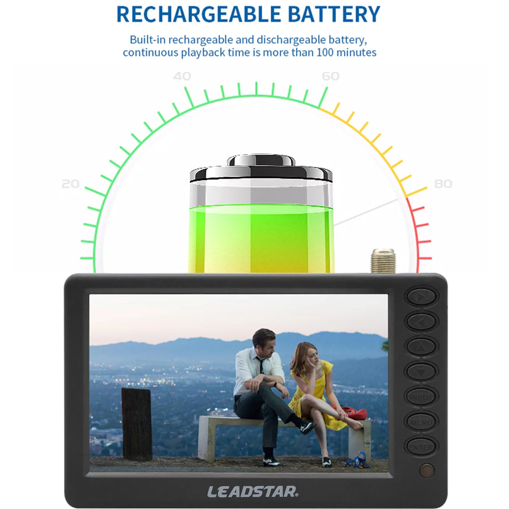 TV Includes and Control Portable Card Playback, Radio, Pocket-Sized Disk Television, Multimedia - U Player 5-inch Remote Player, LEADSTAR Digital TF D5 ATSC Car Screen,