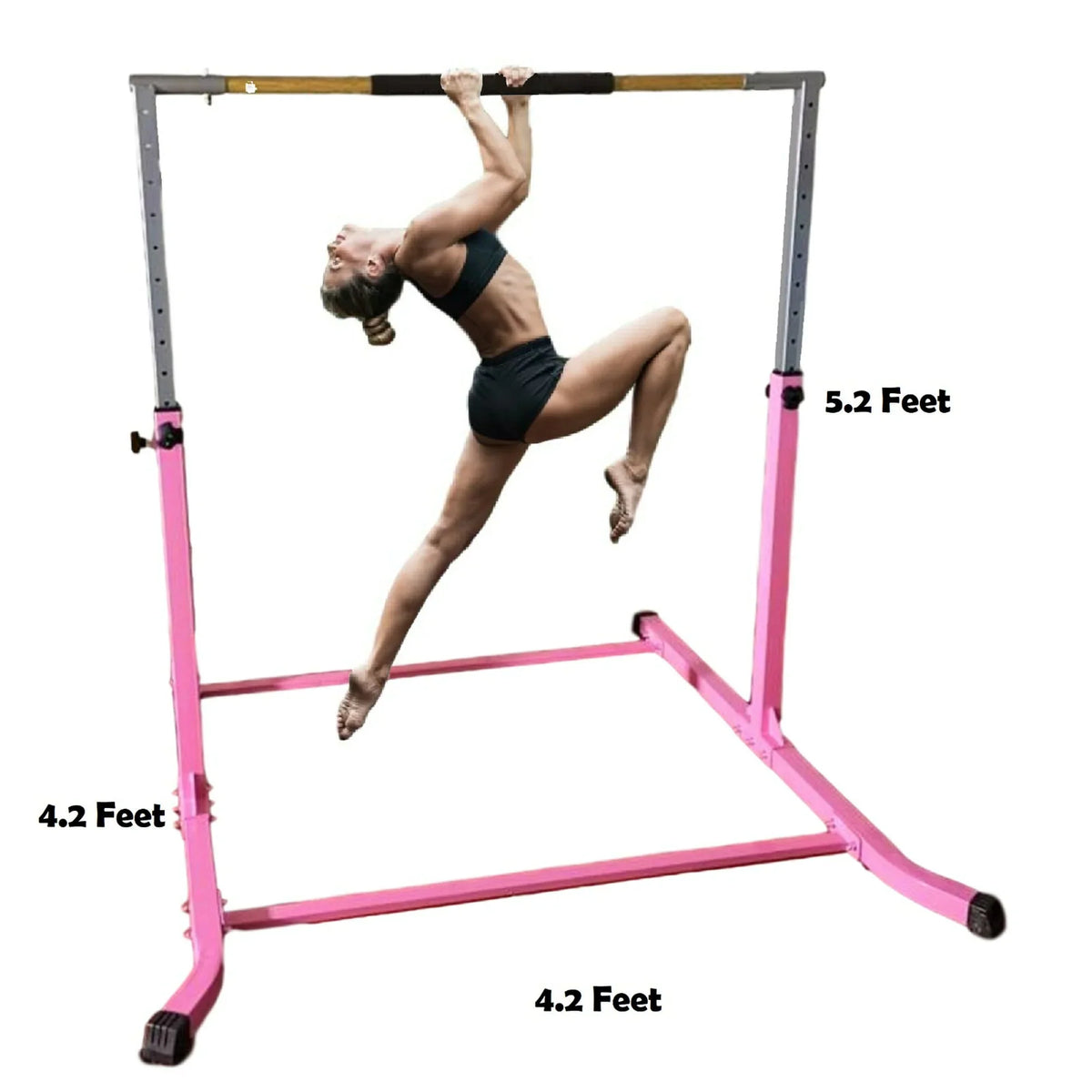 FT Duty, Heavy Height Training Kip - Cushioned Junior Fitness Bar, to Pro-Gymnastics Hand - Bar for Kids Pink Adjustable 5 Up