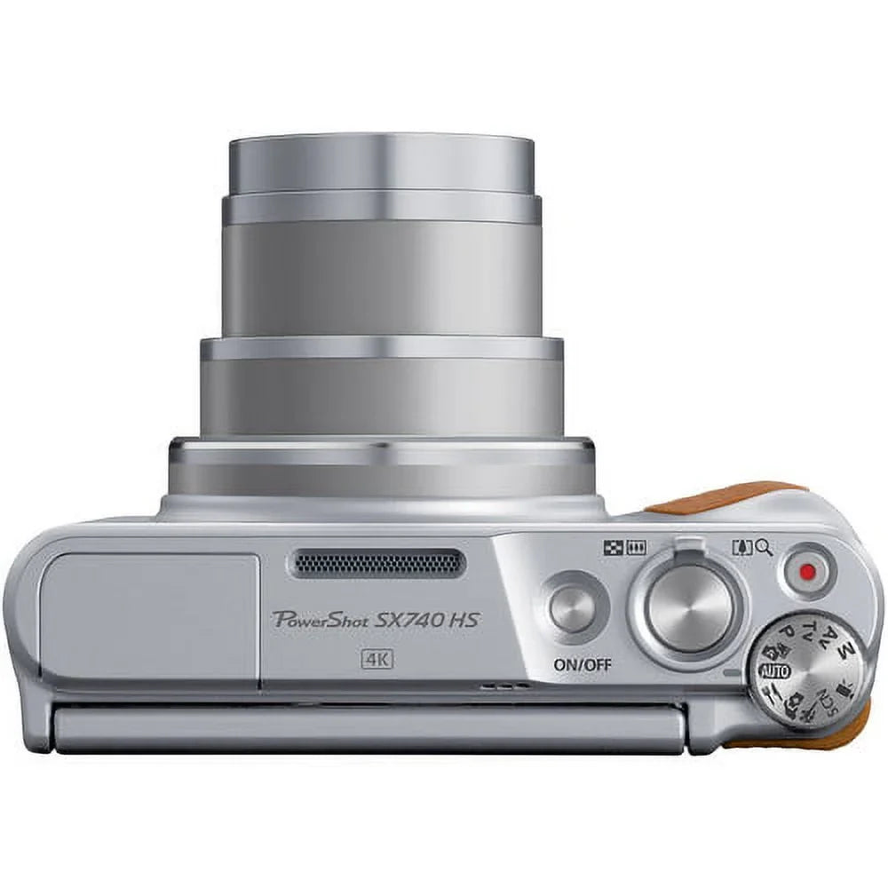 PowerShot 64 Card Camera Digital + Tripod (Silver) Batteries GB 2 + with + Case Canon Camera SX740 HS Premium