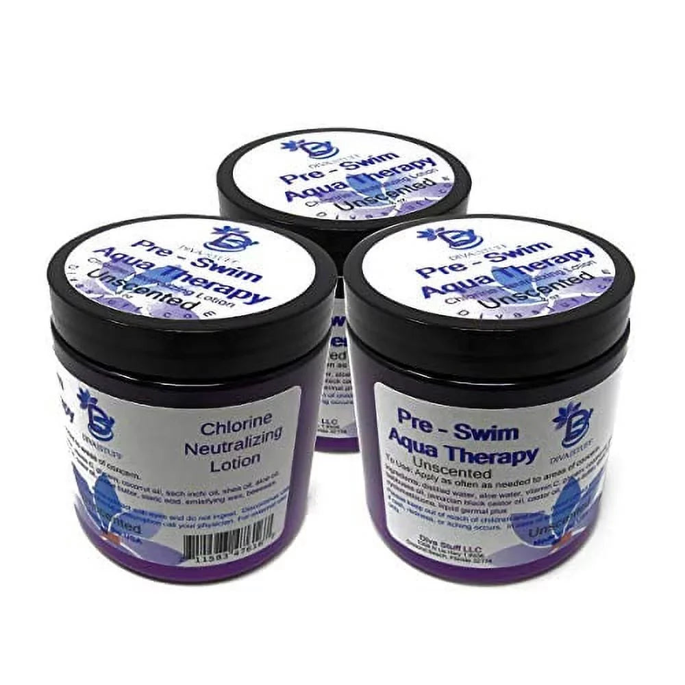 Chlorine Liquid, Therapy Unscented, From 3 Diva Neutralizing and Lotion,Protects pack,By Salt Stuff Chlorine Body Pre-Swim  Skin