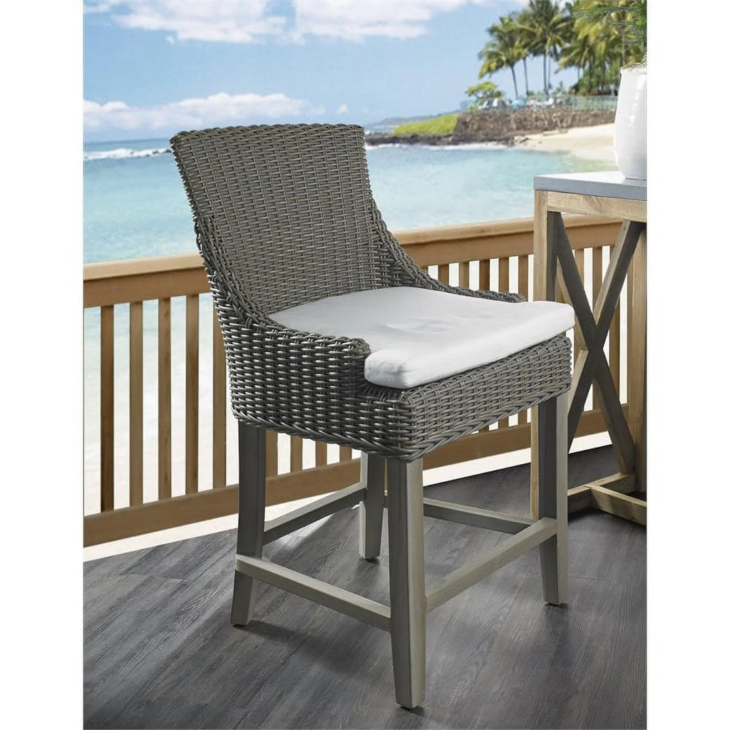 Wicker Kubu Plantation Gray in Patio Alfresco Counterstool Padma's