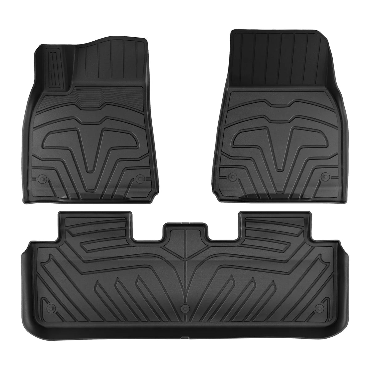 '+ Tray Motorsports Row Floor Tesla rs, Mats Custom Duty Rear Mats, Set with Mat Front Cargo Trunk Black All & Full Protection Heavy Y, Weather Ikon 3D Compatible TPE Model 2020-2023 Floor 2nd