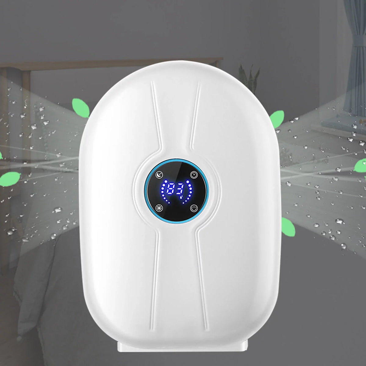 Fichiouy Portable Mute White Mini Air Control Moisture 500ml Remote Absorber Dryer Dehumidifier Home with