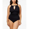 One-Piece Ralph P US BLACK Lauren High-Neck S Plus Swimsuit, Keyhole Lauren Size