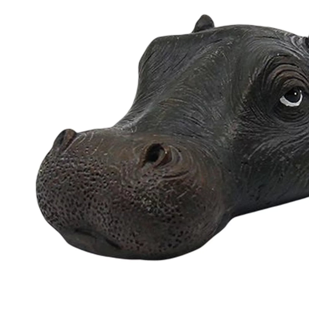 Closed Pool Head Swimming Realistic Animals Statue for Floating Mouth Hippo Novelty Ornaments