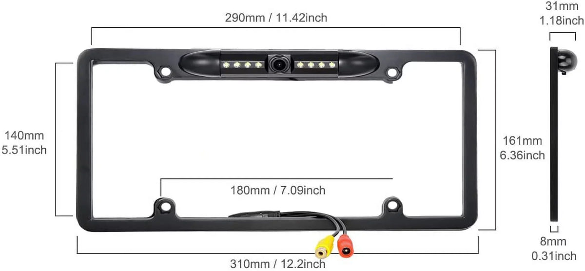 for Backup Frame ILX507 Rearview License ALPINE Black ILX-507 Camera Plate