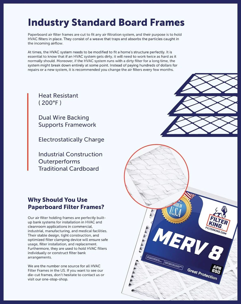 | 8 MERV Filter .75" Air | Size: IN King x Actual 24 Furnace | x | HVAC 24x10.5x1 Pleated 10.5 A/C MADE 4-PACK Filter Filters USA