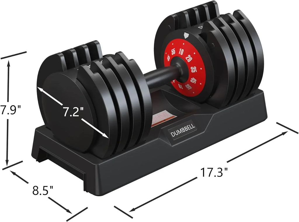 Gym Equipment Adjustable Body Workout with  55lb Dumbbell Adjustable for Home Free Dumbbells, Dumbbell, Full Handle, Fitness Anti-Slip 5-in-1 Soges Weight Workout