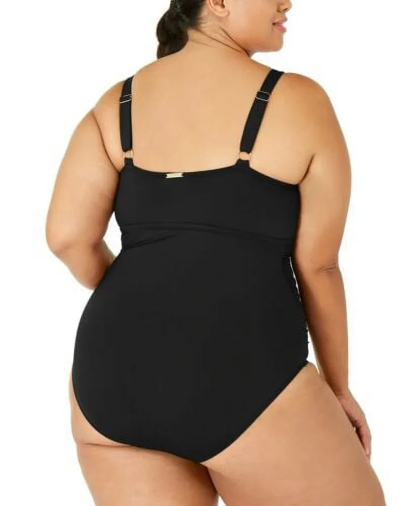 One-Piece Ralph P US BLACK Lauren High-Neck S Plus Swimsuit, Keyhole Lauren Size