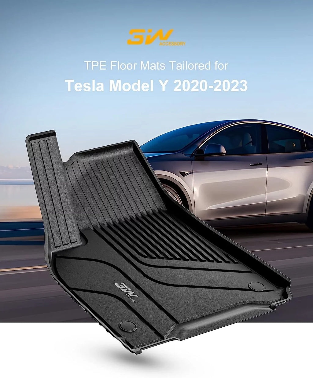 Tesla 5-Seater Cargo Full Storage for TPE Tesla 2020-2023 Tesla Mats and Y For Car and Mats & All-Weather Mat 3W Black Set Model r Floor for Mats Trunk Fit Model Custom Y Floor Mats