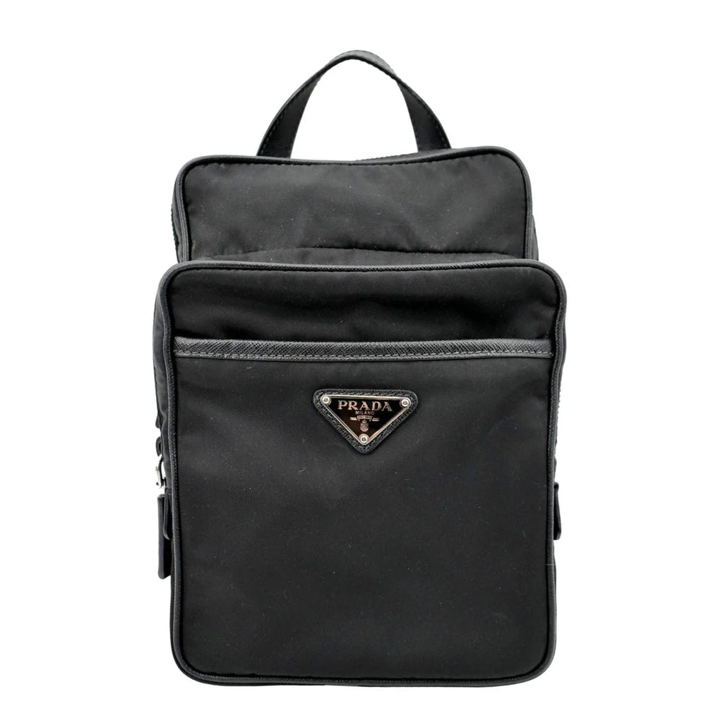 Nylon 2vz026 Backpack PRADA Used Bag Black