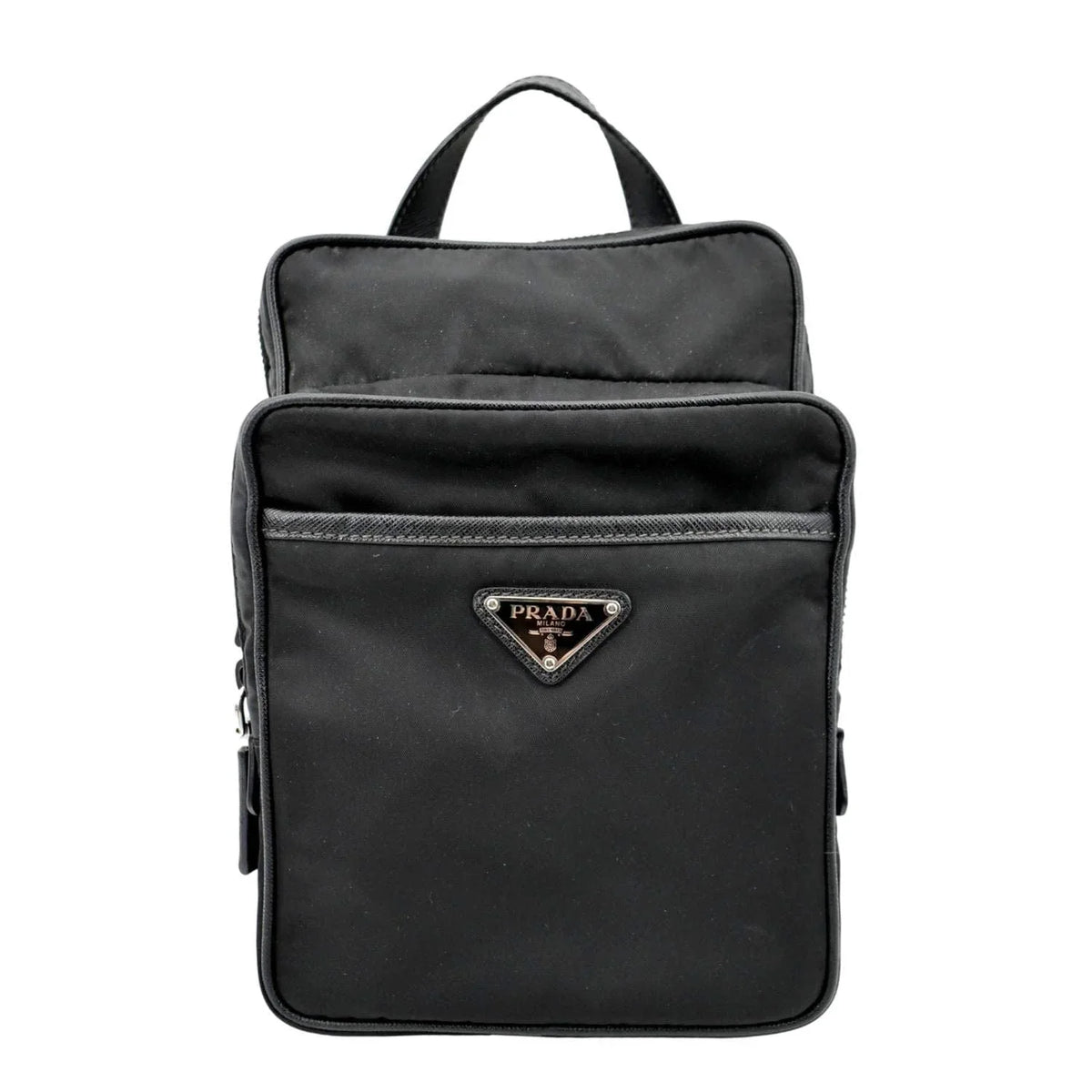 Nylon 2vz026 Backpack PRADA Used Bag Black