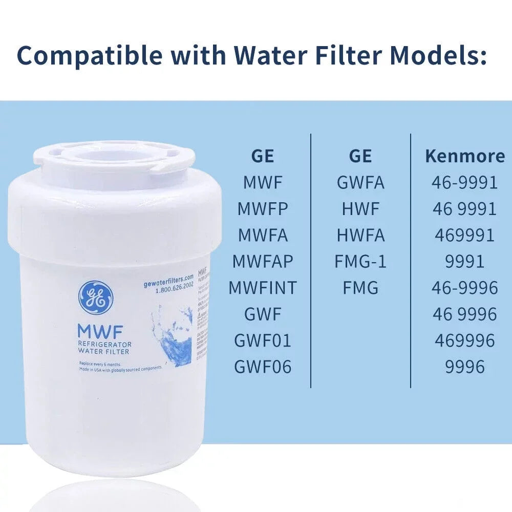 GSE25GSHECSS, WFC1201, for PC75009, FMG-1, MWFA, GWF, Filter, MWFP, Liquid HDX Replacement MWF RWF1060 3 Refrigerator Pack Smart Liquid