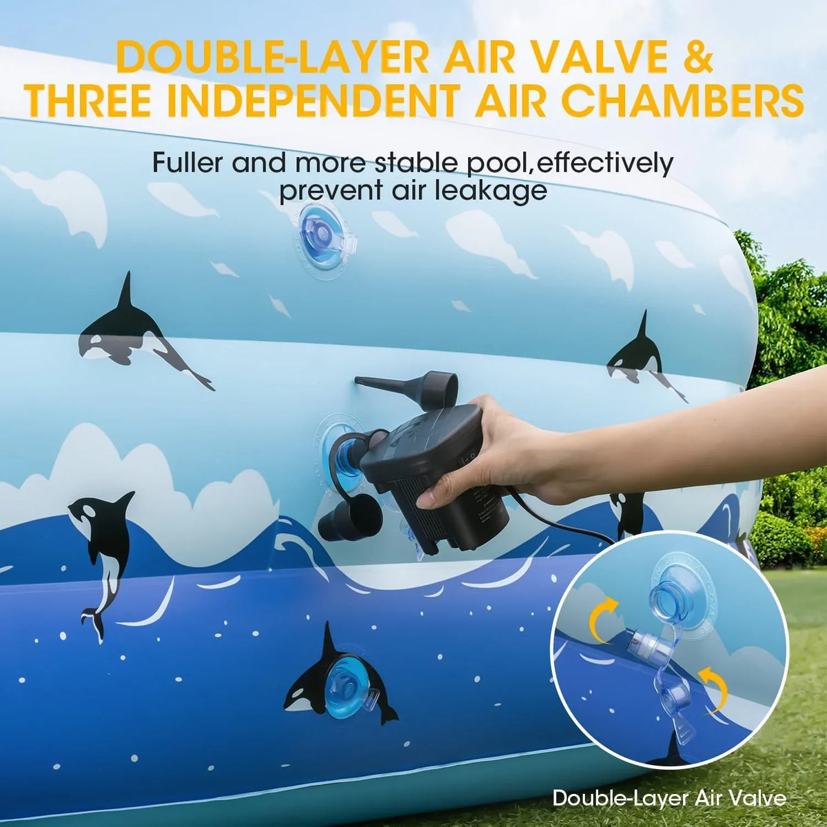 130"x72"x22" Pump, Extra Backyard Inflatable Adults, Family Blow Pool Inflatable Large for Garden Swimming Home Thickened Up Outdoor Pool Full-Sized for Lawn Ground Swimming Above Pools with Indoor