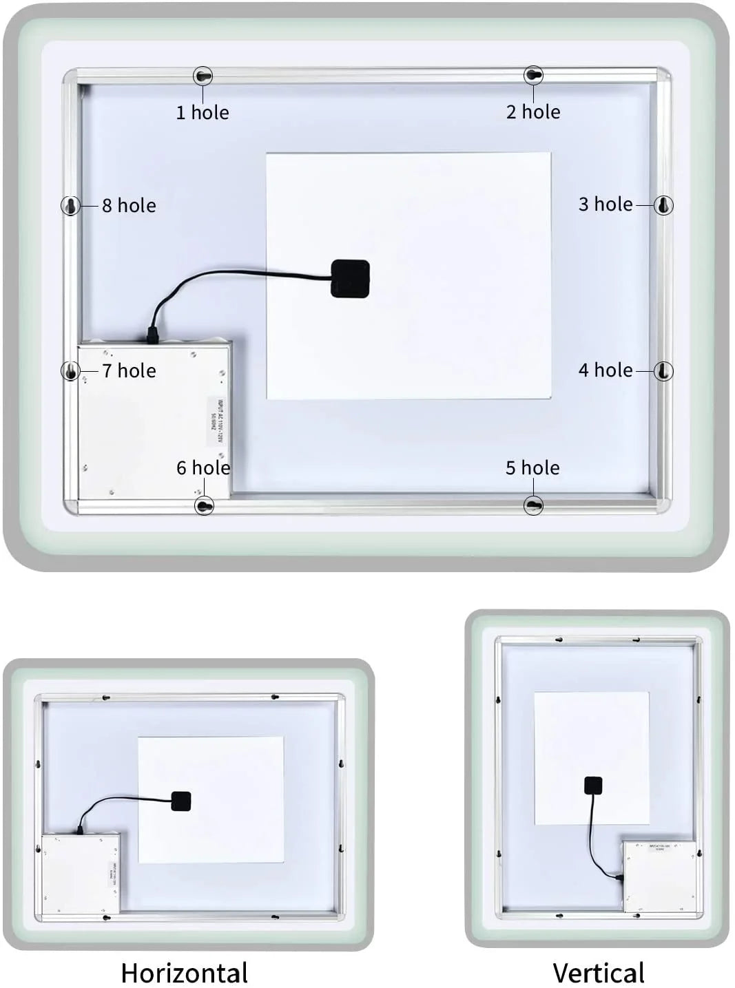 Deluxe Mirror 28 36 Large Bathroom CoSoTower LED with x White/Warm Anti-Fog Transparent Dimmable Vanity Inch Wall Makeup Simple Light（Horizontal/Vertical）,