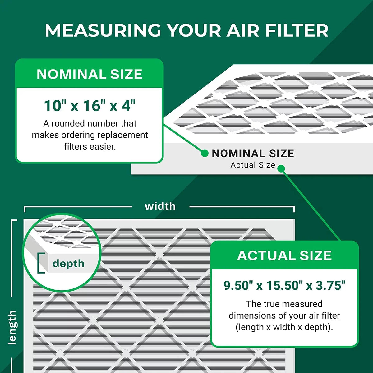 (12-Pack) MERV Furnace AC Filterbuy Pleated Filters HVAC 10x16x4 Air 11