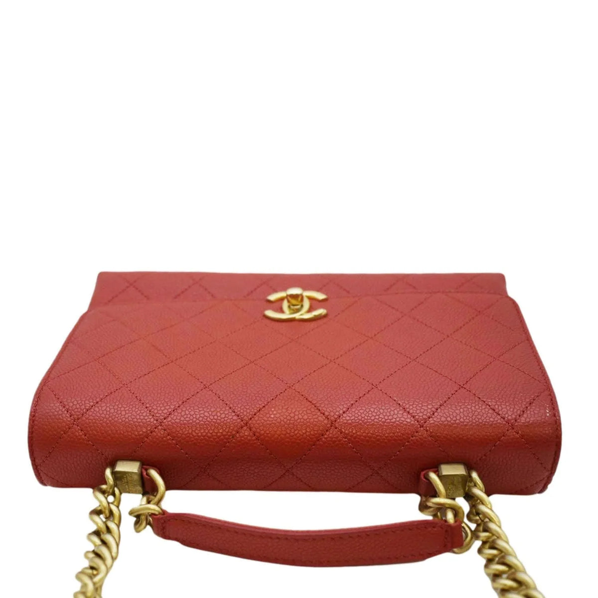 Pre-Owned Stitched Flap Affinity Caviar CHANEL Chic Leather Small Red Crossbody Quilted Bag