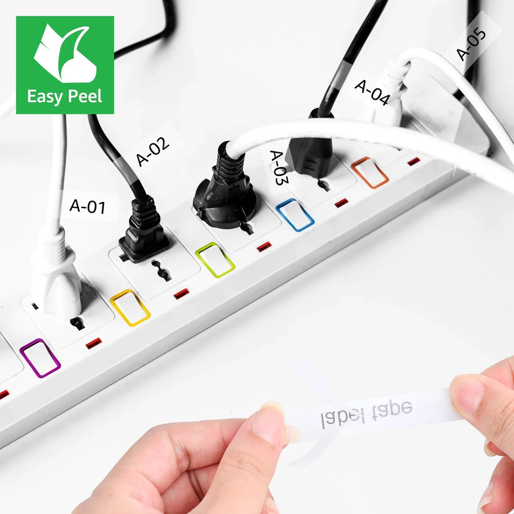 TZ x Label for P-touch Black ID 30PK Flexible 8m on TZe-FX131 TZ-FX131 Cable Brother 12mm Clear TZ-131 Wire Compatible GREENCYCLE TZe-131 TZe Tape