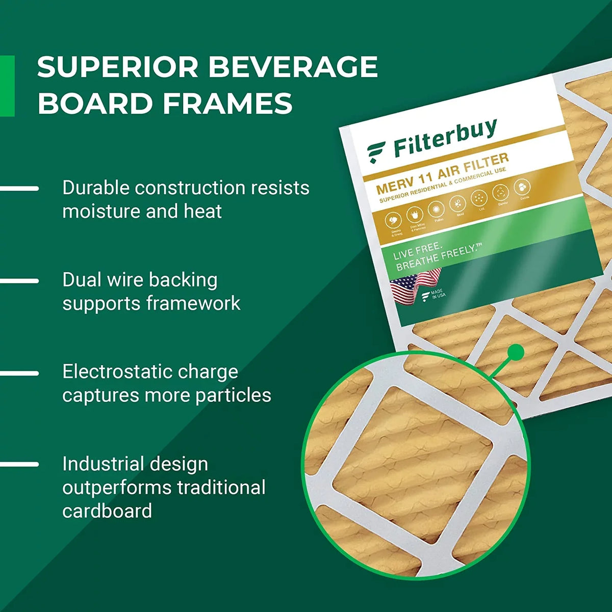 HVAC AC Air 11 MERV Furnace Pleated Filters 16x30x4 Filterbuy (12-Pack)