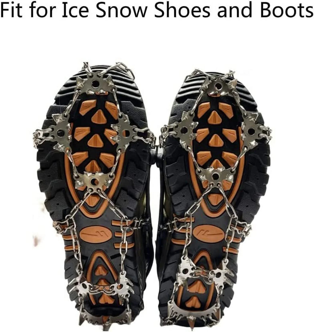 Crampons Fishing, Walking Grips, Boots Micro Hiking Snow Stainless Chains Spikes Cleats for Climbing, Hiking, and Ice Non Steel Shoe Ice Traction & Walk for Boot Ice Slip Shoes,