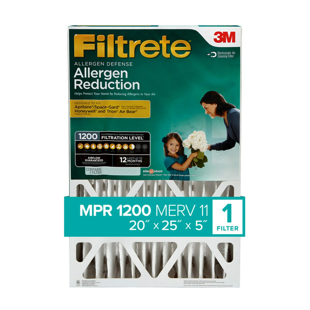 Air 20x25x5 11, MERV Allergen Reduction Deep Pleat, MPR Filter, Filter 1 1200 Filtrete