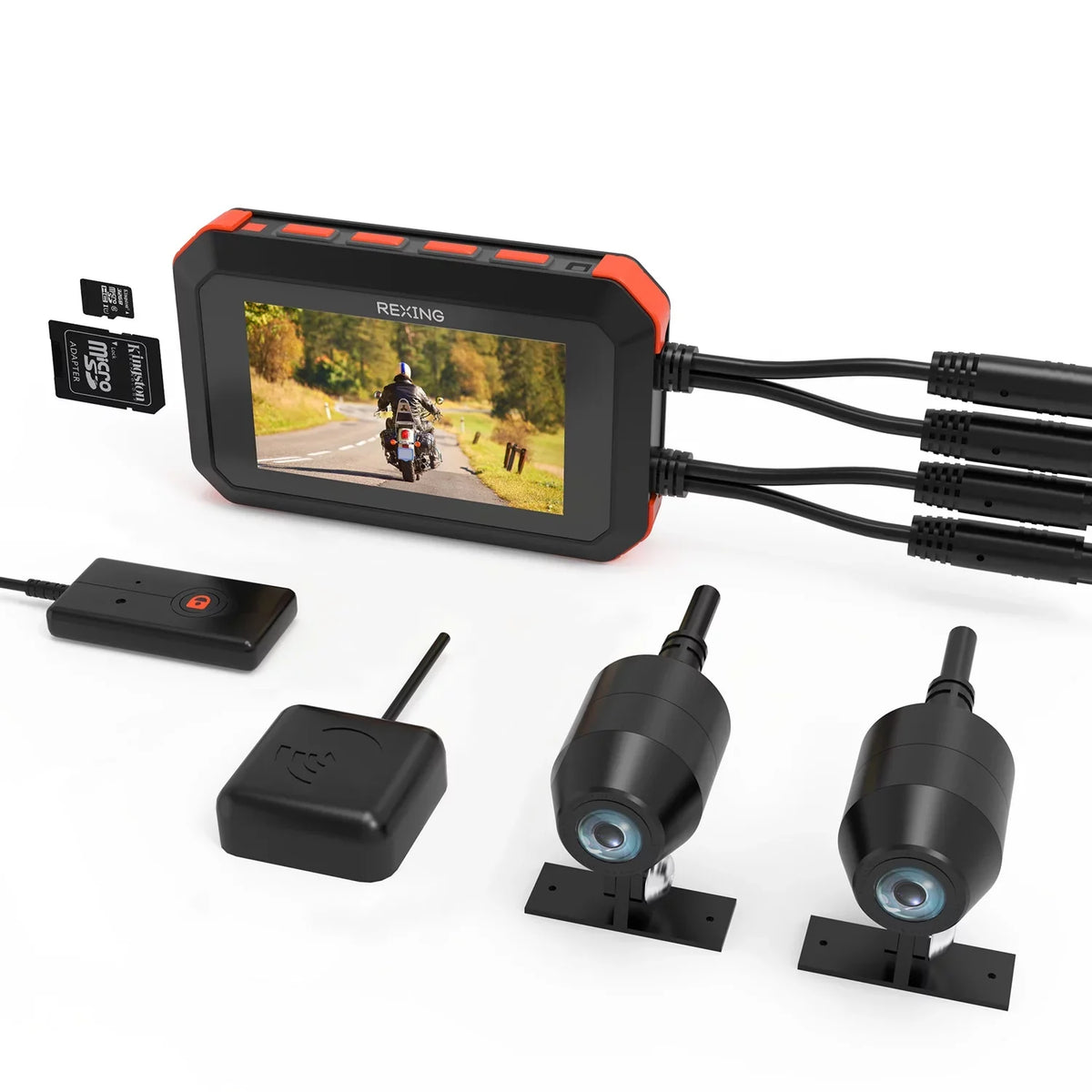 with Wi-Fi Cam Dash Rexing Motorcycle MTC1 Dual 1080P Channel GPS &