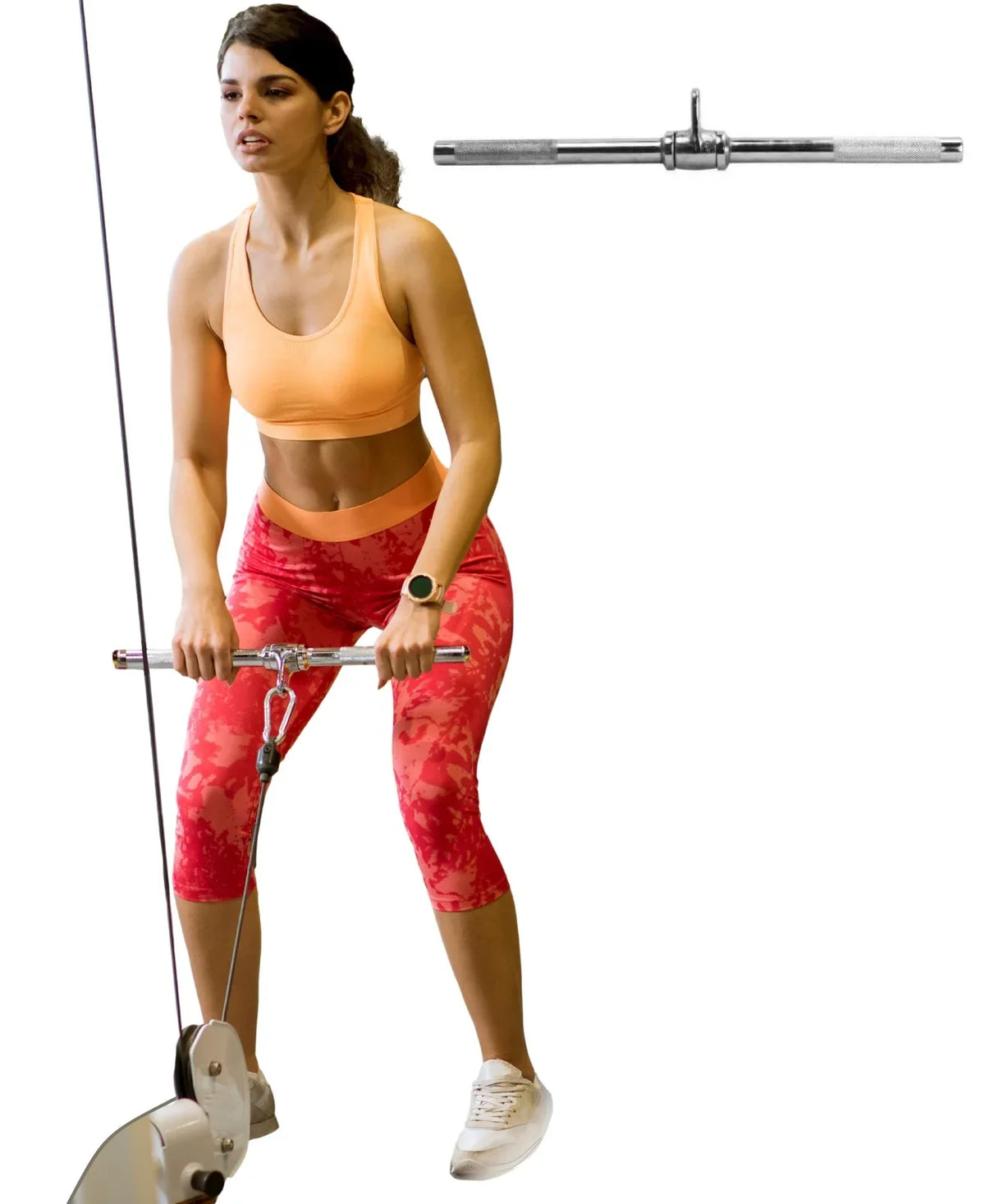 Gym Exercise Equipment Machine | Down Accessories Triceps and Weight Attachment, Press Straight (V-Handle) D Lat Rotating Double Bar Attachment, Pulldown Cable Handle Home