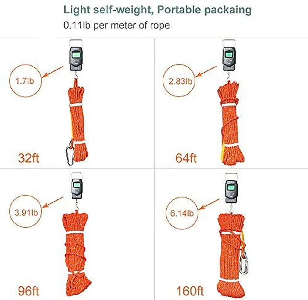 for Parachute Ice Climbing Escape Static X Rope Rope Equipment Fire Climbing Rescue Climbing Rock 50M(160ft) XBEN Rope Outdoor