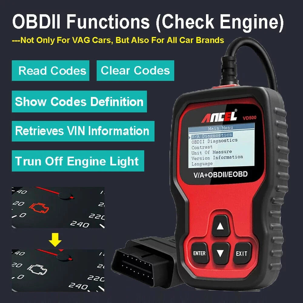 Ancel Adapation System EPB Tool IMMO OBD2 Automotive Diagnostic Seat ABS Skoda All Code VW SRS OIL for Scanner Oil Throttle Audi Reader EPB
