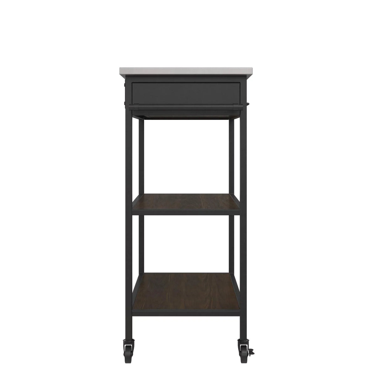 Cart, Black Counter Frame, Brown Pantry Kane Stainless Steel Storage,  Kitchen Top, DHP