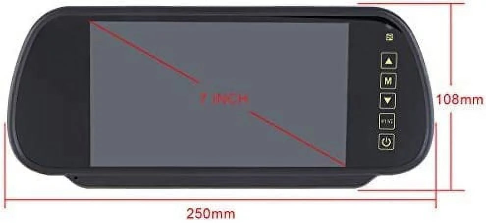 with Display Digital 7 View Inch Rear Monitor Button 2-Channel Input Video Touch 16:9 Car RGB Bileeko VCR