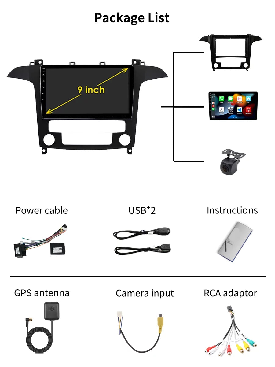 2015 Auto Android With Bluetootn Car Max Carplay Car Screen S GPS Ford Android Stereo 32GB 2007 - Radio Navi For S-MAX