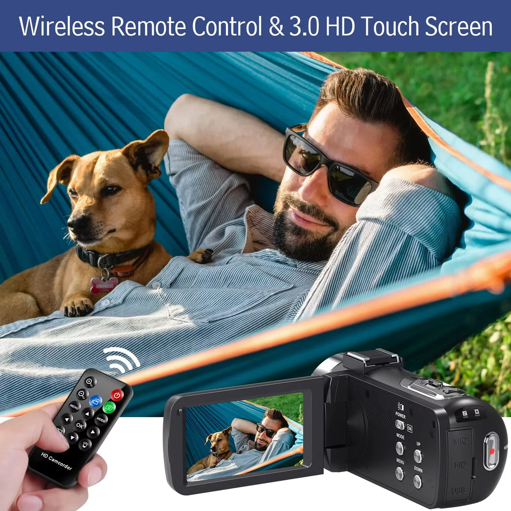 IR 4K for You MARVUE Vlogging with Zoom 48MP 30FPS Camcorder Vision 18X Digital 3.0" Screen Camera Camera Video Night Touch LCD Camera