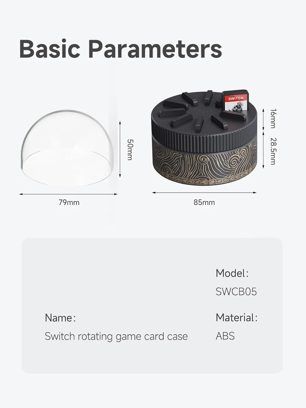 Card Storage Case 10 Switch, Nintendo Black Card Case Vita, Game Rotating PS Game with for Slots,