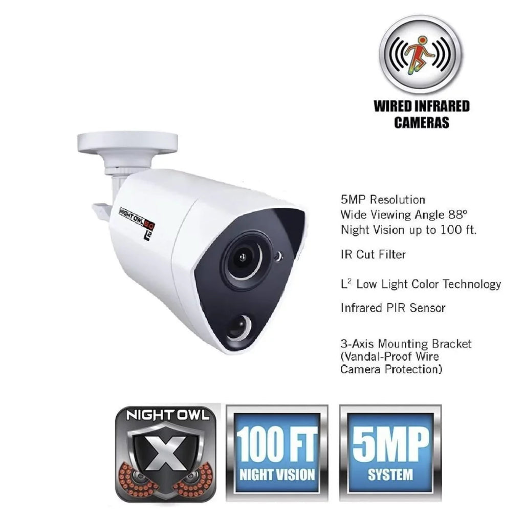 Security Open Infrared Night CM-PXHD50NW-BU-JF Owl White Bullet Camera 5MP Box Wired