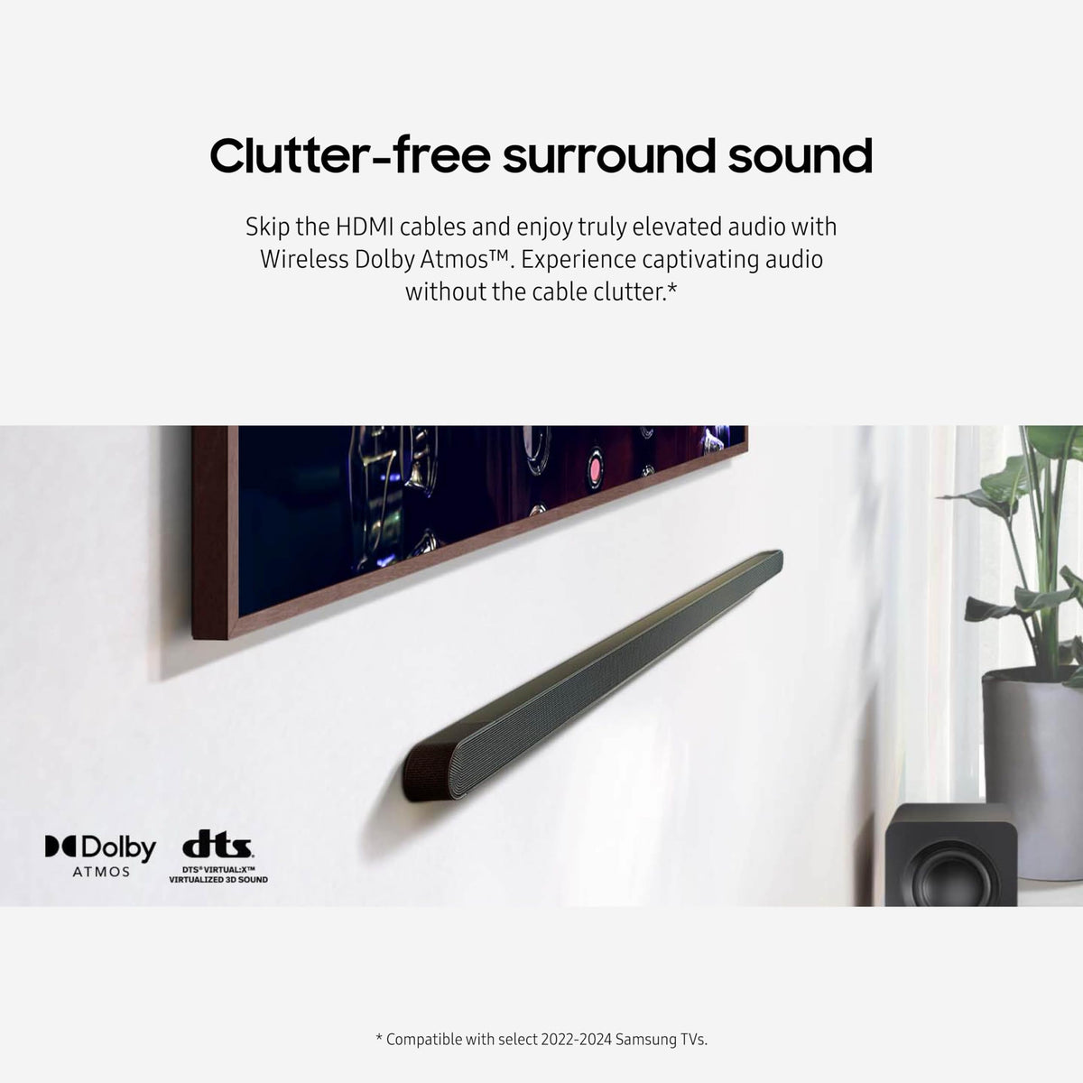SAMSUNG S60D 5.0ch Soundbar w/Wireless Dolby Atmos Audio, All-in-One Design, Q-Symphony, SpaceFit Sound Pro, Adaptive Sound, Game Mode Pro with Alexa