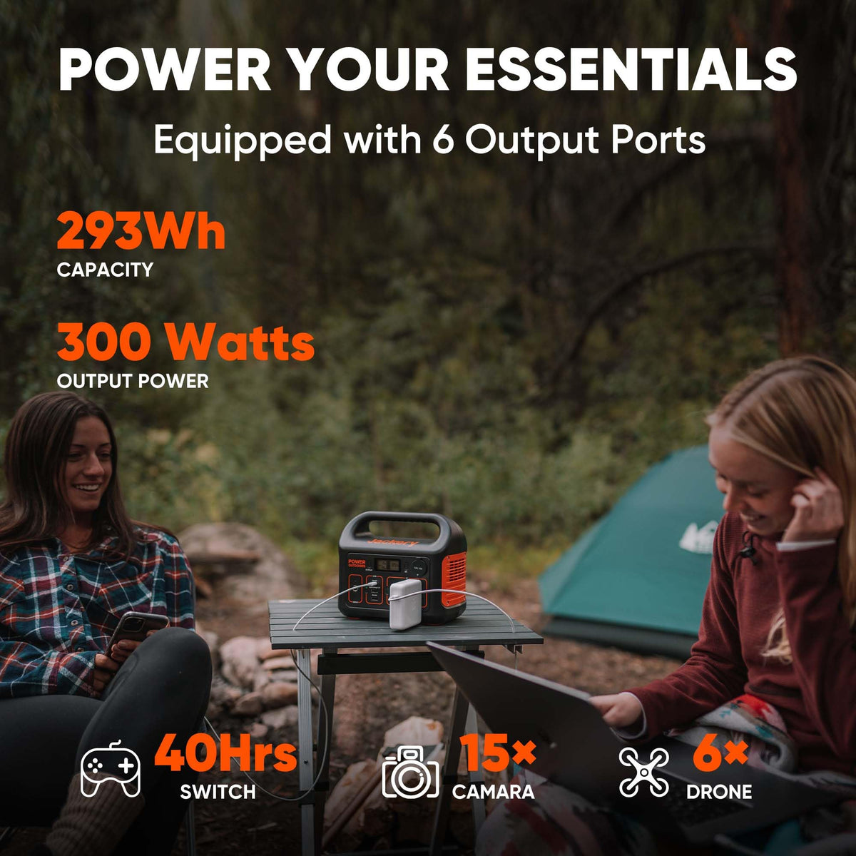 Jackery Portable Power Station Explorer 300, 293Wh Backup Lithium Battery, Solar Generator for Outdoors Camping Travel Hunting Blackout (Solar Panel