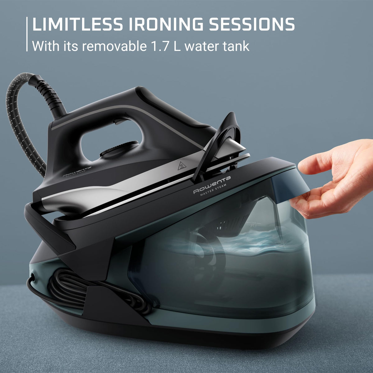 Rowenta Iron Steamer for Clothes Master Steam Station, Professional Steam Iron for Clothes with Stainless Steel Soleplate, 57 Oz, 400 Microsteam