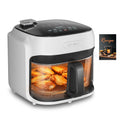 BOSWELL Glass Air Fryer, 7.5QT Borosilicate Bowl with Circulating Heat, Digital Touchscreen, 400F Max Temp, Oil-Free Fryer with Mist Function