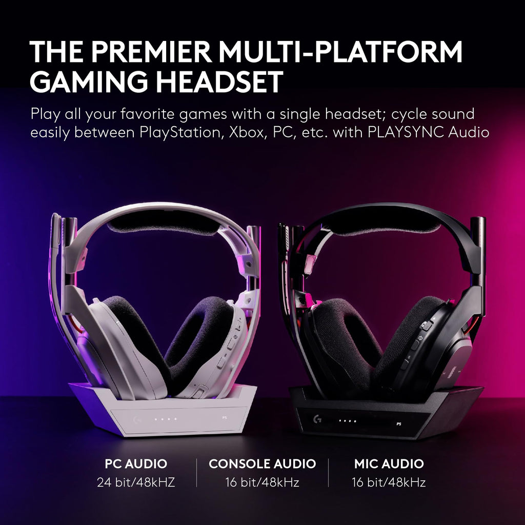 Logitech G Astro A50 X Multi-Platform Wireless Gaming Headset + Base Station for PS5/Xbox/PC: PLAYSYNC Video & Audio Switcher, HDMI 2.1 4K 120Hz VRR