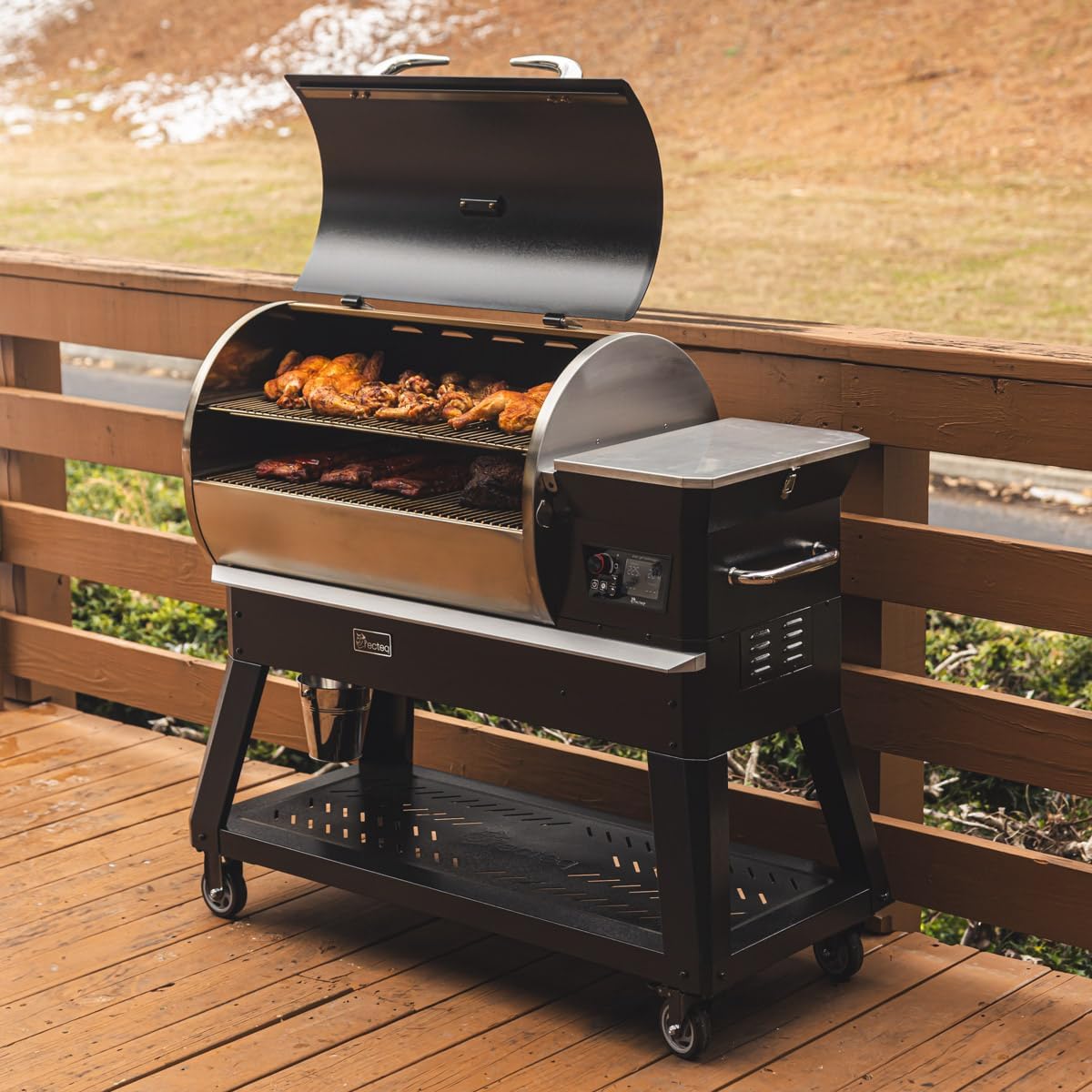 recteq Pellet Grill C Backyard Beast 1200, Pellet Smoker Grill, Wi-Fi-Enabled, Electric Pellet Gril