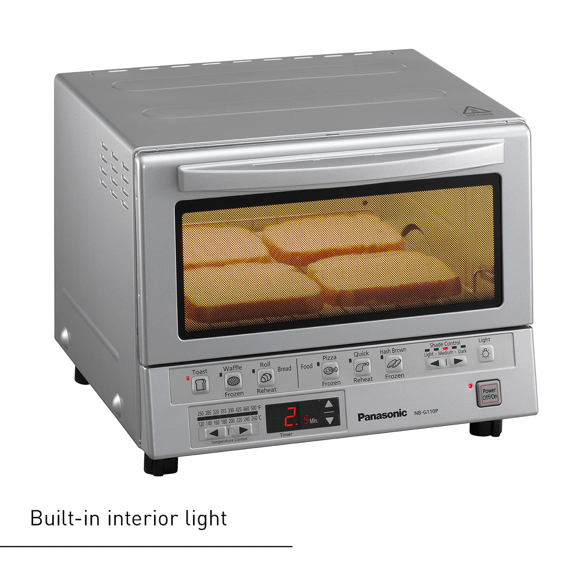 Panasonic FlashXpress Toaster Oven Countertop, 4-Slice Compact Size with Double Infrared Heating, 6 Auto Cook Options and Precise Temperature Control