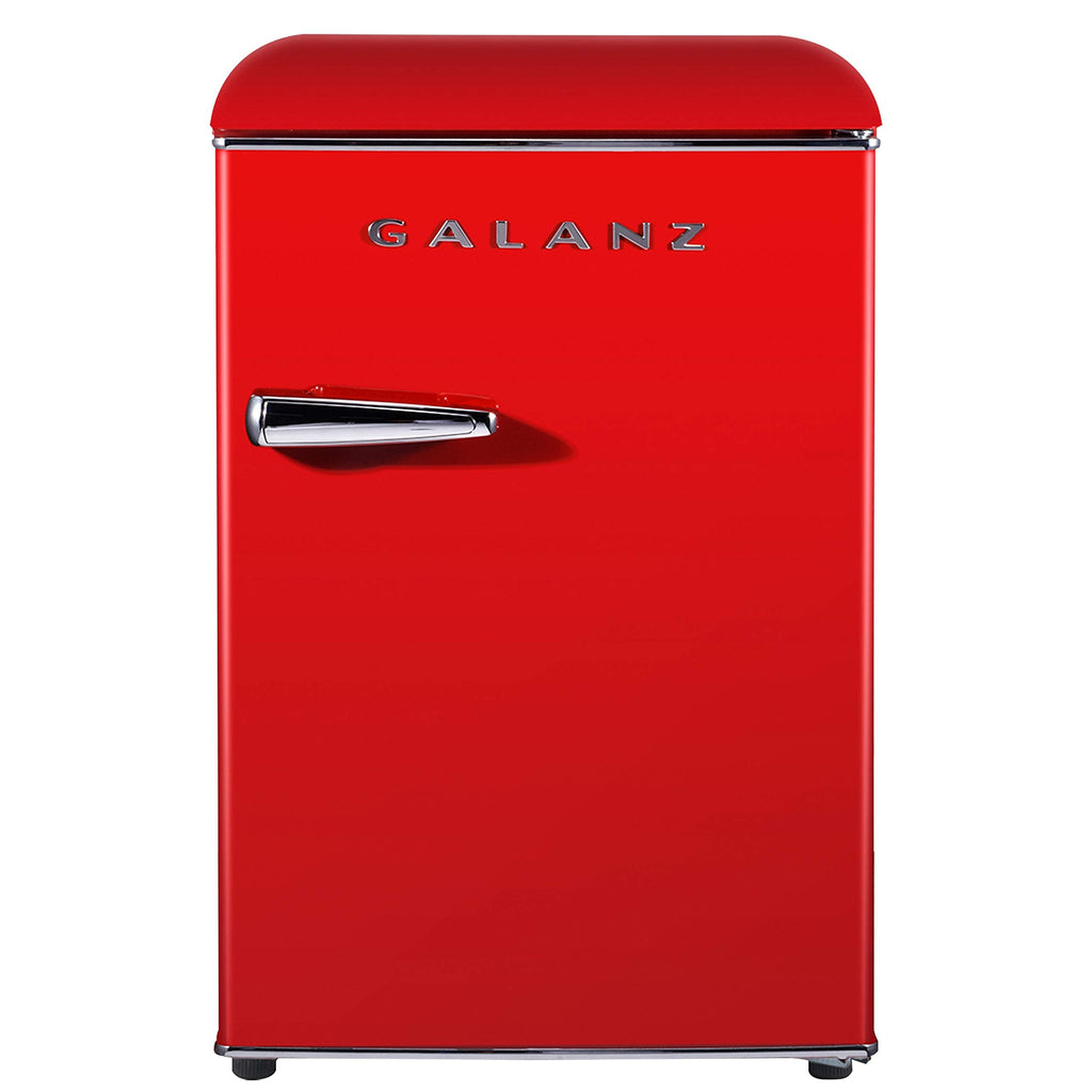 Galanz GLR25MBKR10 Retro Compact Refrigerator, Mini Fridge with Single Doors, Adjustable Mechanical Thermostat with Chiller, Black, 2.5 cu ft