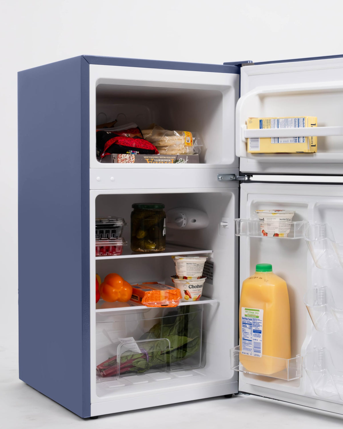 Frigidaire Compact Refrigerator with Top Freezer - 2 Door Fridge with 3.2 Cu Ft, Contemporary Series, Blue